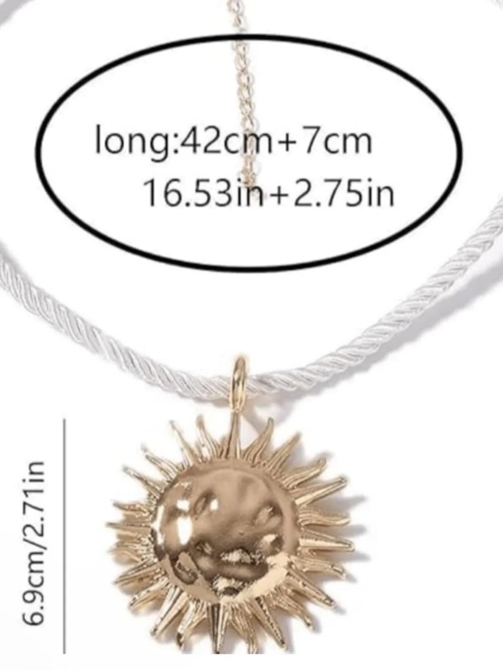Golden Soleil Medallion Rope Necklace
